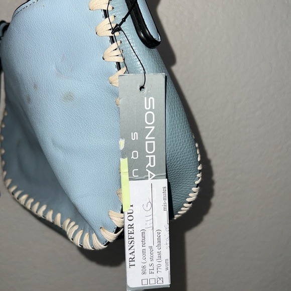 Sondra Roberts Stylish Western Stitched Fringe Saddle Blue Shoulder Bag - Picture 5 of 9